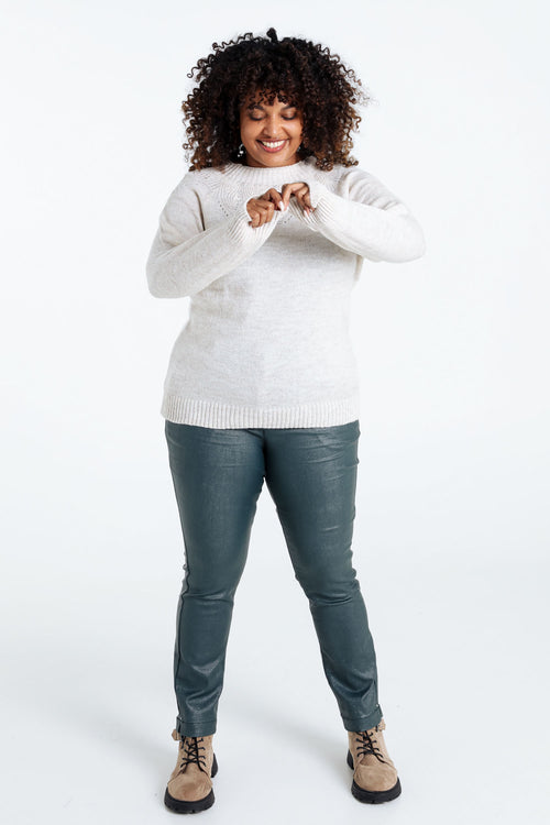 Pull palme avec strass-Paprika-9