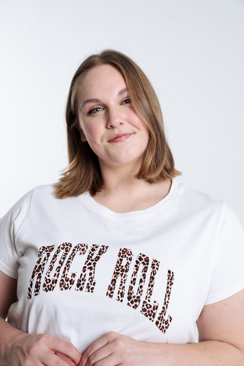 T-shirt van katoen Rock Roll-Paprika-4