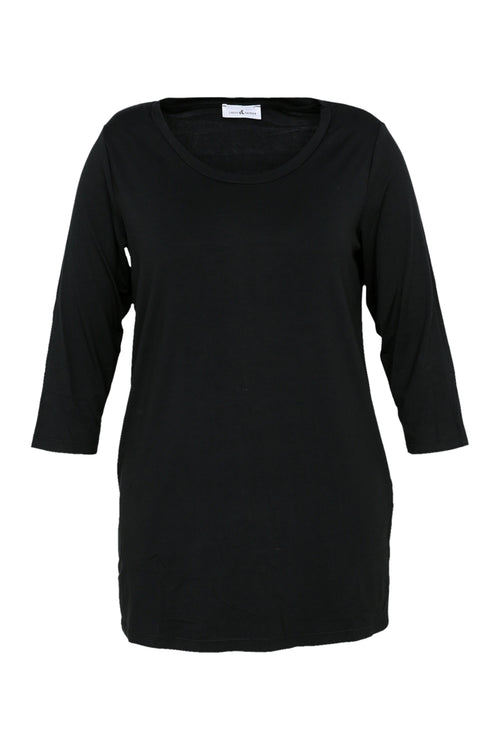 T-shirt basic uni en viscose-Paprika-10