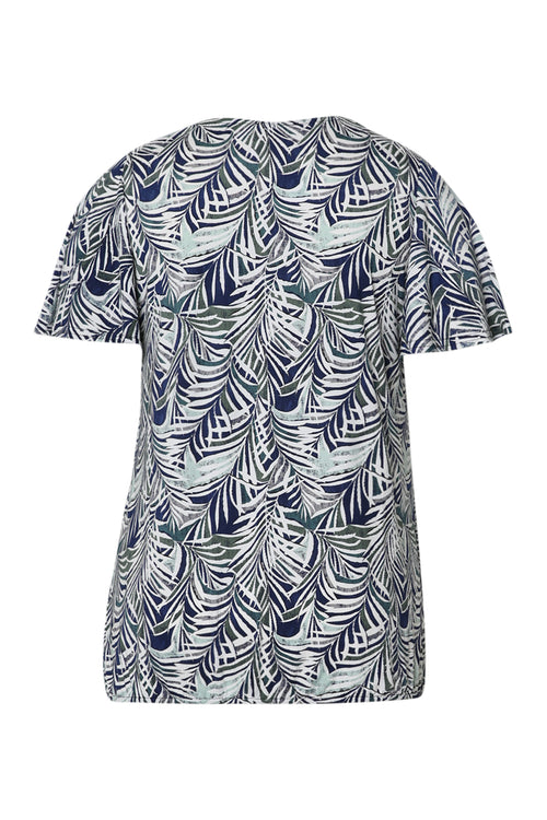 T-shirt met bladprint-Paprika-11