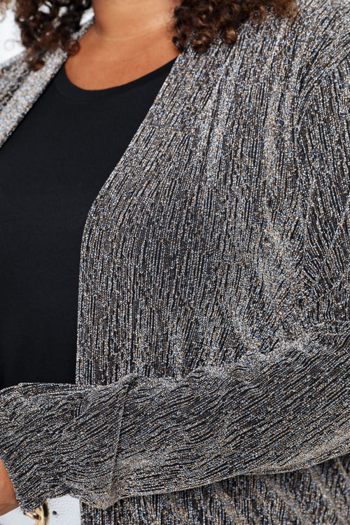 Korte, effen bomberjack met lurex-Paprika-5