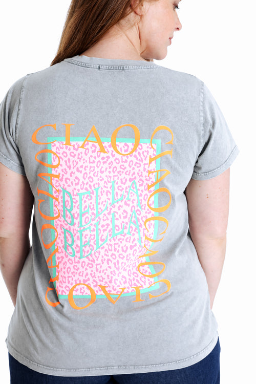 T-shirt van katoen met print Cia Bella-Paprika-5