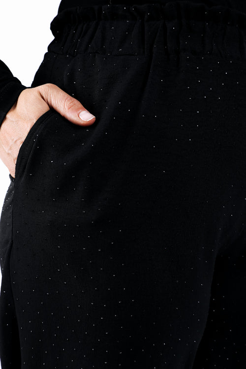 Effen wijde broek met ton-sur-ton strass-steentjes-Paprika-4