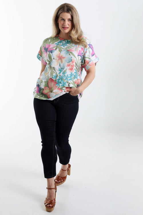 Blouse en coton imprimé floral-Paprika-8