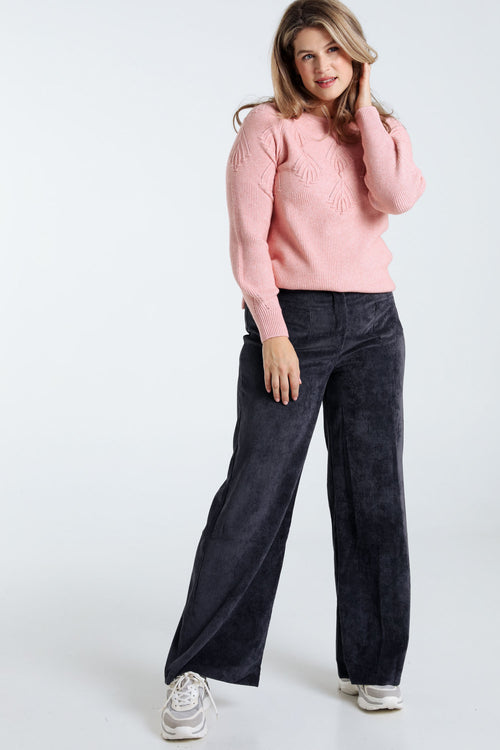 Pantalon large en velours-Paprika-10