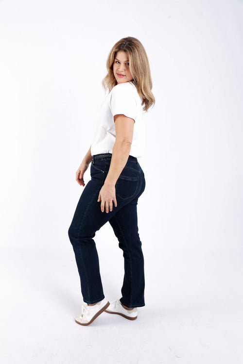 Jeans Mia recht L32 met vlechtdetail-Paprika-7