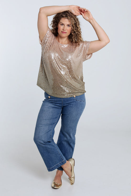 Top sequins dégradé de couleur-Paprika-8