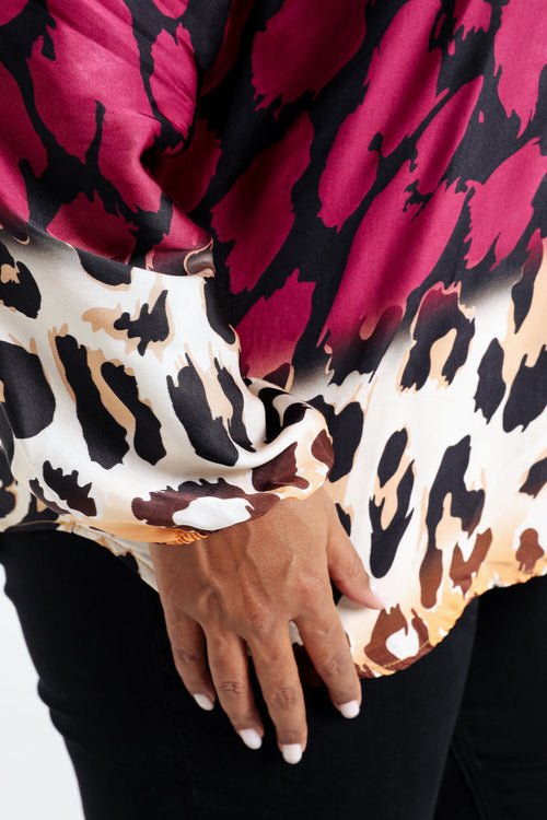 Blouse en viscose imprimé peu de bête-Paprika-5