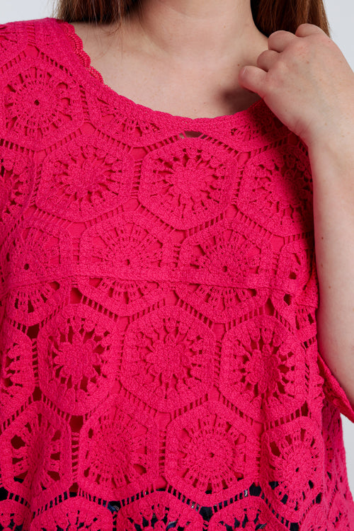 Pull en crochet uni-Paprika-4