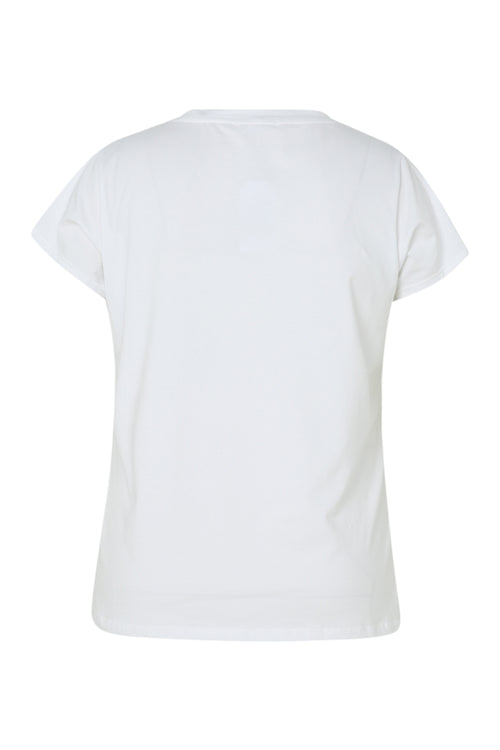 T-shirt en coton imprimé floral avec foil-Paprika-11