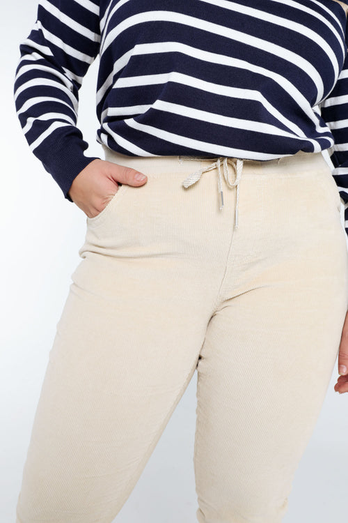 Jegging slim en velours-Paprika-4