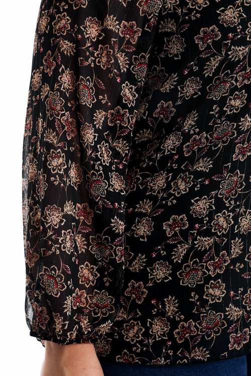 Blouse met Indiase bloemenprint-Paprika-5