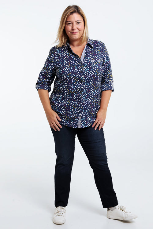 Hemd in wafelstof met hartjesmotief-Paprika-6