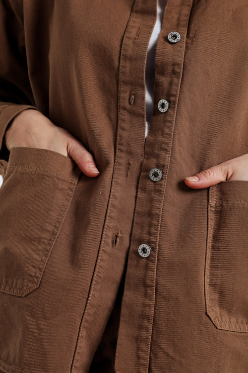 Veste en jeans unie-Paprika-5