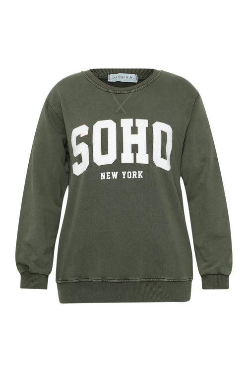 Sweat van bedrukte katoen Soho-Paprika-7