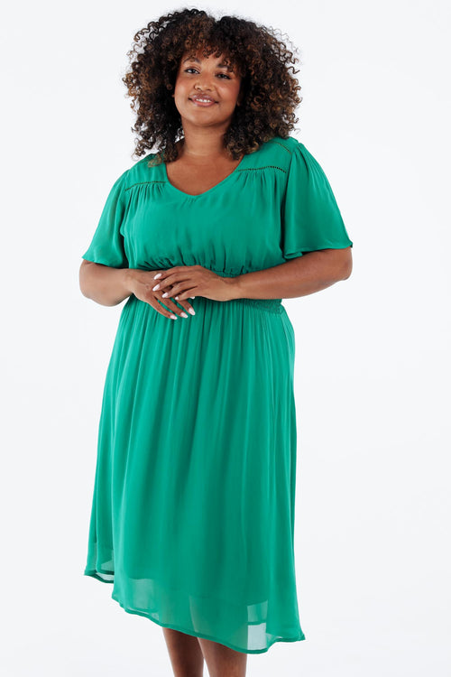 Lang unifoon Viscose jurk-Paprika-2