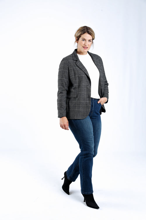 Blazer imprimé carreaux-Paprika-7