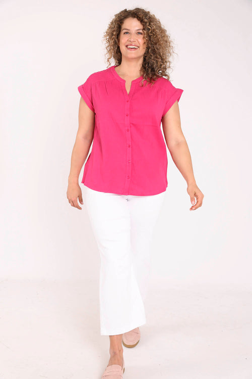 Top en coton uni-Paprika-7