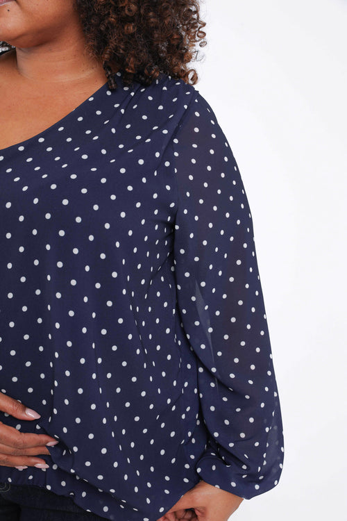 Blouse met stippenprint-Paprika-6