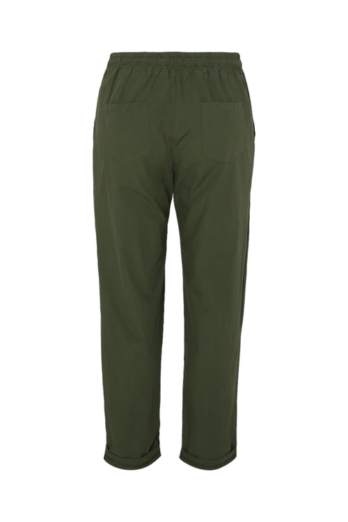 Pantalon boyfit en coton uni avec poches-Paprika-2