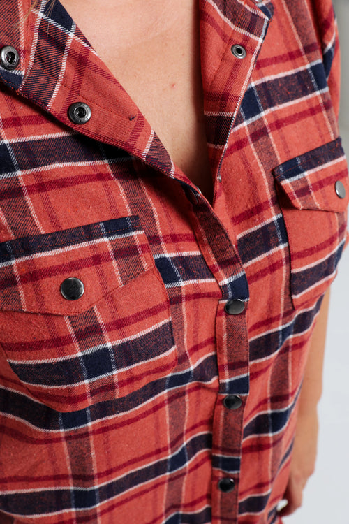 Chemise à carreaux en coton-Paprika-5