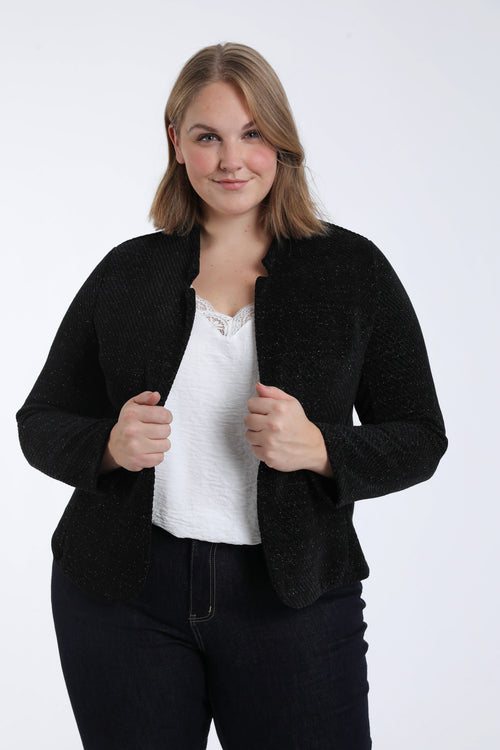 Bicolor jacquard jasje met lurex-Paprika-1