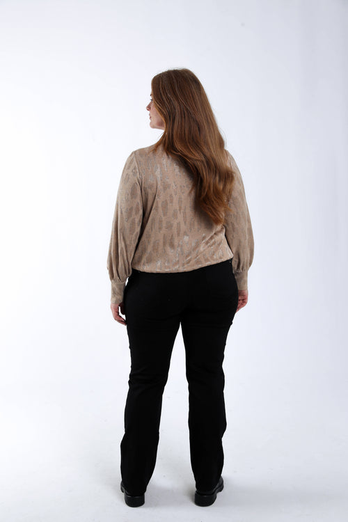 T-shirt met dierenprint en lurex-Paprika-1