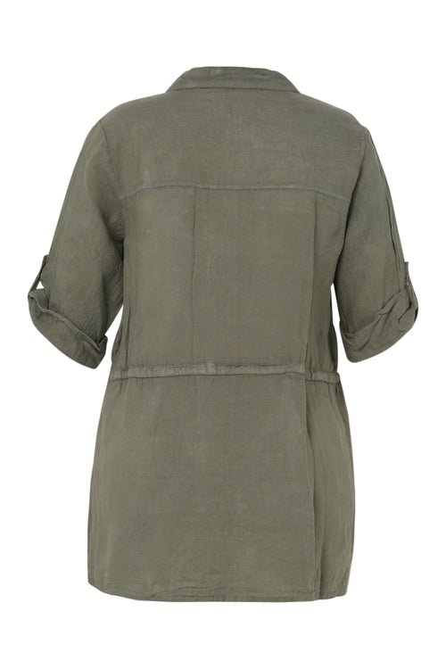 Effen linnen tuniek-Paprika-11