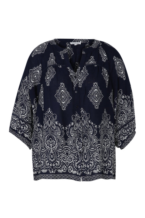 Blouse en viscose imprimé cachemire-Paprika-10