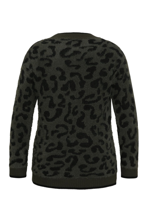 Pull jaquard motif léopard-Paprika-2