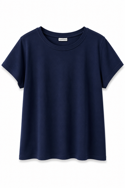 T-shirt van effen katoen-Paprika-1