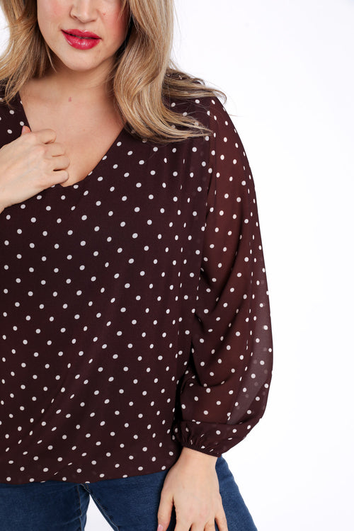 Blouse imprimé pois-Paprika-6