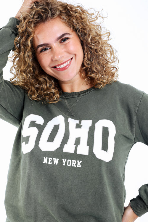 Sweat van bedrukte katoen Soho-Paprika-3