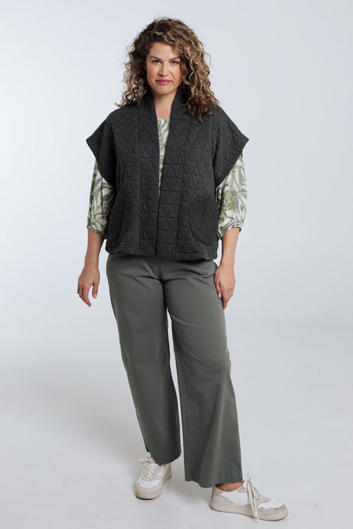 Veste kimono matelassée unie-Paprika-7