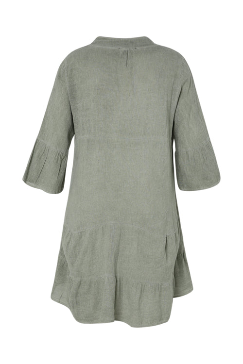 Robe tunique en gaze de coton unie-Paprika-11