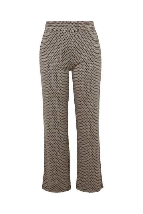 Broek in viscose met geometrisch jacquardmotief-Paprika-10