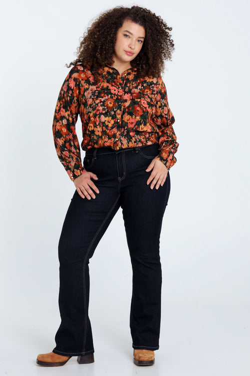 Jeans bootleg Lara L34-Paprika-8