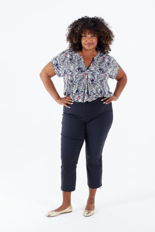 Pantalon bengaline 3/4 uni-Paprika-7