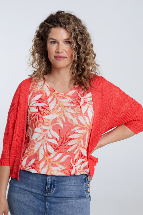 Gilet ajouré uni-Paprika-4