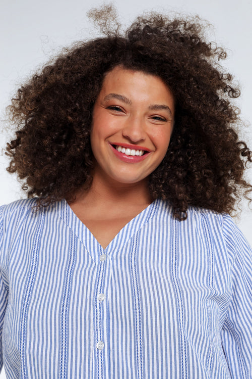 Blouse rayée en coton-Paprika-5