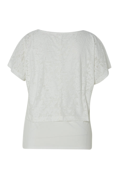 T-shirt 2 in 1 uni in geperforeerde stof-Paprika-2