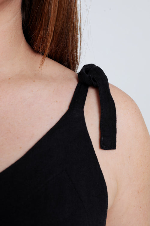 Combinaison en lin et viscose unie-Paprika-4