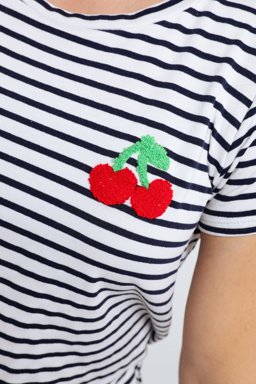 Matrozen-T-shirt met kersdetail-Paprika-5