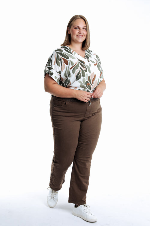 Effen rechte Jegging Lolly-Paprika-6