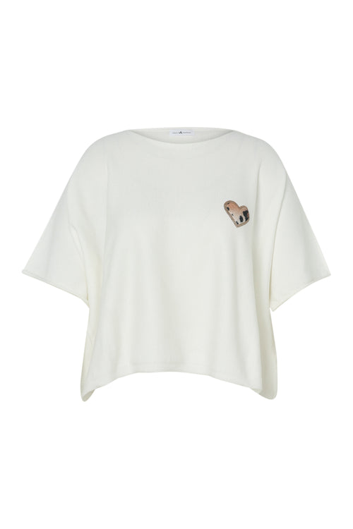 Pull cape uni avec coeur-Paprika-10