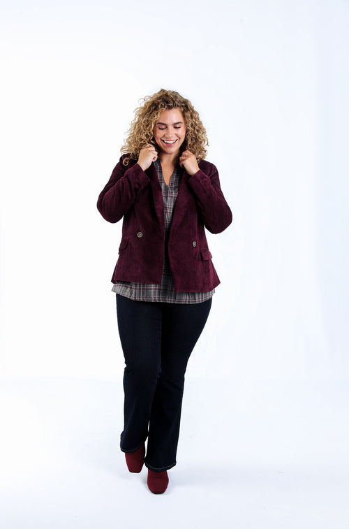Effen corduroy blazer-Paprika-7