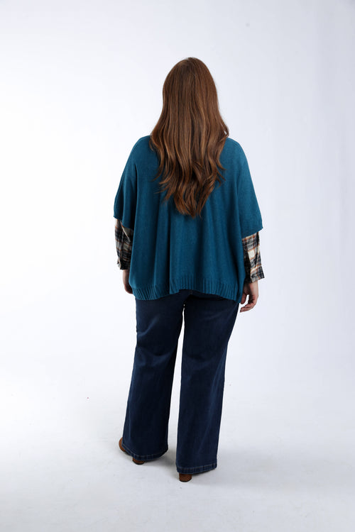 Effen korte trui van viscose-Paprika-2