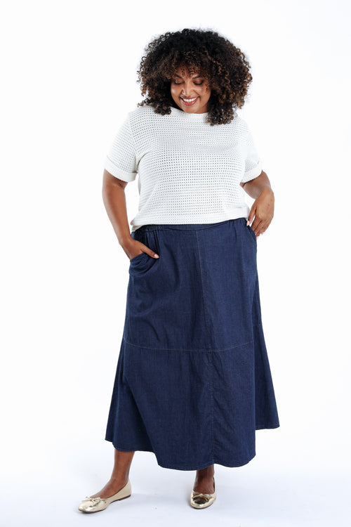 T-shirt van mesh met lurex-Paprika-8