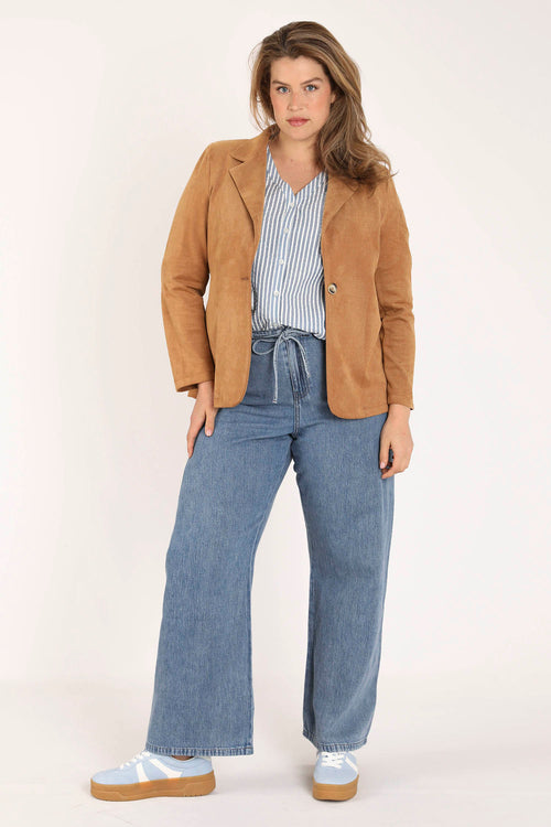 Blazer uni effet suédine-Paprika-8