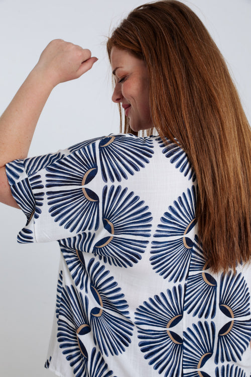 Tweeded bicolore viscose blouse-Paprika-3